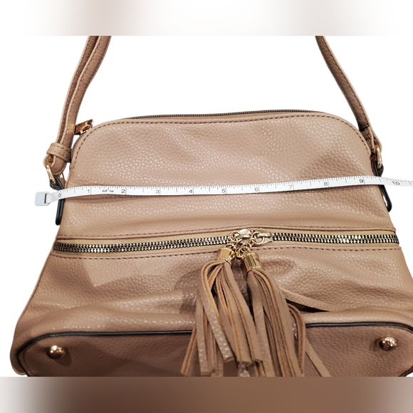 Beige Tassel Crossbody Bag - Picture 9 of 12